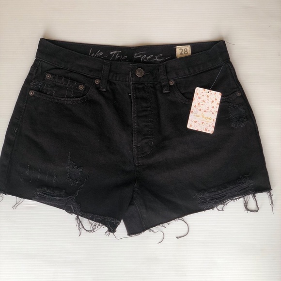 Free People Womens Black Denim Sofia Cutoff Shorts - Picture 5 of 14